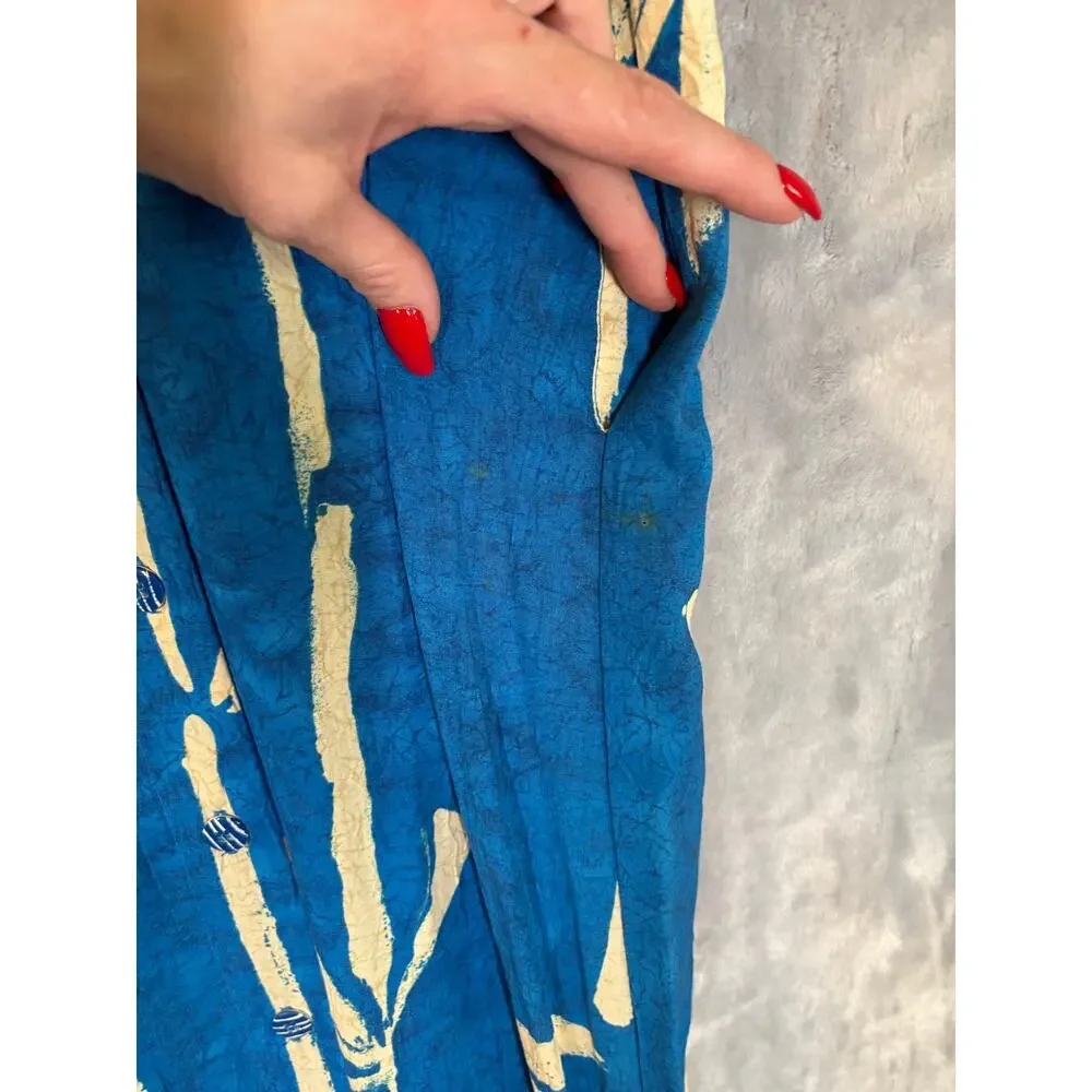Vintage 80's Jams World Tropical Bamboo Print Maxi Dress M Resort Beach Hawaiian - Picture 13 of 13